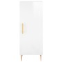 Credenza Bianco Lucido 34,5x34x90 cm in Legno Multistrato