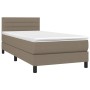 Letto a Molle con Materasso e LED Tortora 90x190 cm in Tessuto