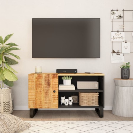 Mobile TV 80x33x46cm Legno Massello Mango e Legno Multistrato