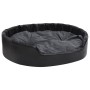 Lettino per Cani Nero e Grigio 99x89x21 cm Peluche e Similpelle