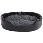 Lettino per Cani Nero e Grigio 99x89x21 cm Peluche e Similpelle