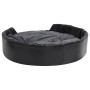 Lettino per Cani Nero e Grigio 99x89x21 cm Peluche e Similpelle