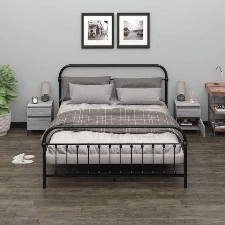 Comodino 2 pz Grigio Sonoma 40x35x50 cm