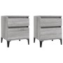 Comodino 2 pz Grigio Sonoma 40x35x50 cm