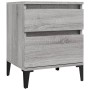Comodino 2 pz Grigio Sonoma 40x35x50 cm