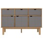 Credenza OTTA Marrone e Grigio 114x43x73,5 cm in Legno di Pino