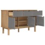 Credenza OTTA Marrone e Grigio 114x43x73,5 cm in Legno di Pino