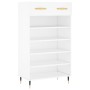Scarpiera Bianca 60x35x105 cm in Legno Multistrato