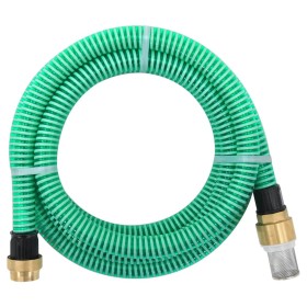 Tubo di Aspirazione con Raccordi in Ottone Verde 1,1" 15 m PVC