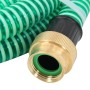 Tubo di Aspirazione con Raccordi in Ottone Verde 1,1" 15 m PVC