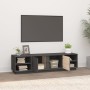 Mobile Porta TV Grigio 156x40x40 cm in Legno Massello di Pino