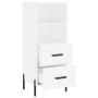 Credenza Bianca 34,5x34x90 cm in Legno Multistrato