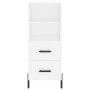 Credenza Bianca 34,5x34x90 cm in Legno Multistrato
