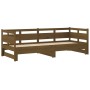 Dormeuse Estraibile Miele Legno Massello di Pino 2x(80x200) cm