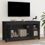 Mobile Porta TV Nero 103x36,5x52 cm in Legno Massello di Pino