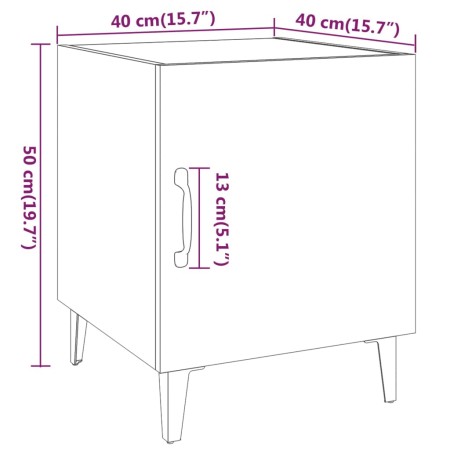 Comodini 2 pz Neri in Legno Multistrato