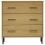 Credenza 3 Cassetti Marrone 77x40x79,5 cm Legno Massello OSLO