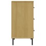 Credenza 3 Cassetti Marrone 77x40x79,5 cm Legno Massello OSLO