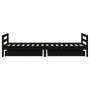 Giroletto Bambini con Cassetti Nero 90x200cm Massello di Pino