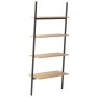 Scaffale Pendente 4 Livelli Marrone Chiaro e Nero 64x34x150,5cm