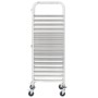 Carrello da Cucina per 16 Vassoi 38x55x163 cm in Acciaio Inox