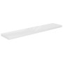 Scaffali a Parete 2 pz Bianco Lucido 120x23,5x3,8 cm in MDF