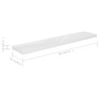 Scaffali a Parete 2 pz Bianco Lucido 120x23,5x3,8 cm in MDF