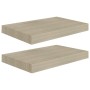 Scaffali a Parete 2 pz Rovere 40x23x3,8 cm in MDF