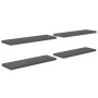 Scaffali a Parete 4 pz Grigio Lucido 120x23,5x3,8 cm in MDF