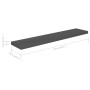 Scaffali a Parete 4 pz Grigio Lucido 120x23,5x3,8 cm in MDF