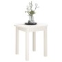 Tavolino da Salotto Bianco Ø 45x40 cm in Legno Massello di Pino