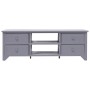 Mobile TV Grigio 115x30x40 cm in Legno di Paulownia