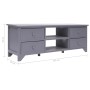 Mobile TV Grigio 115x30x40 cm in Legno di Paulownia