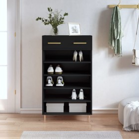 Scarpiera Nera 60x35x105 cm in Legno Multistrato