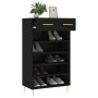 Scarpiera Nera 60x35x105 cm in Legno Multistrato