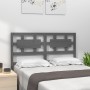 Testiera per Letto Grigia 145,5x4x100 cm Legno Massello di Pino