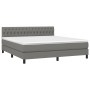 Letto a Molle Materasso e LED Grigio Scuro 180x200cm in Tessuto