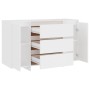 Credenza con 3 Cassetti Bianca 120x41x75 cm in Truciolato