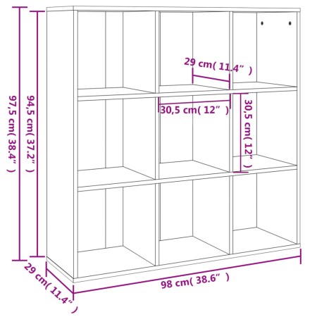 Libreria Rovere Fumo 98x29x97,5 cm