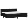 Letto a Molle Materasso e LED Nero 200x200cm in Tessuto