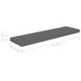 Scaffali a Parete 4 pz Grigio Lucido 90x23,5x3,8 cm in MDF