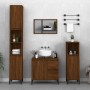 Armadietto Bagno Rovere Marrone 30x30x100 cm Legno Multistrato