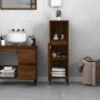 Armadietto Bagno Rovere Marrone 30x30x100 cm Legno Multistrato