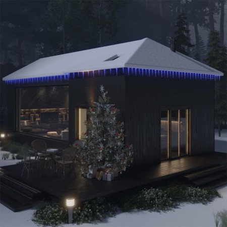 Luci Natale a Ghiacciolo 100 pz Blu in Acrilico