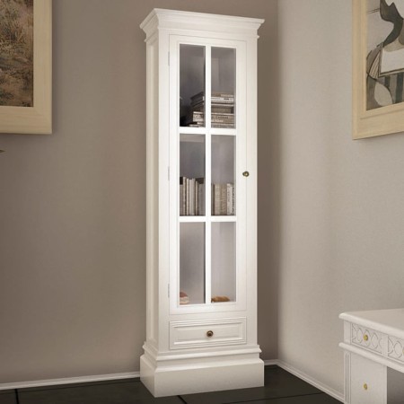 Armadietto con Libreria Elegante con 3 Scaffali Bianco in Legno