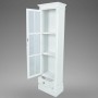 Armadietto con Libreria Elegante con 3 Scaffali Bianco in Legno