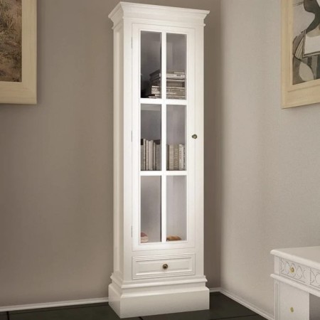 Armadietto con Libreria Elegante con 3 Scaffali Bianco in Legno