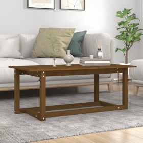 Tavolino da Salotto Miele 110x55x45 cm Legno Massello di Pino