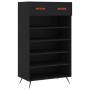 Scarpiera Nera 60x35x105 cm in Legno Multistrato