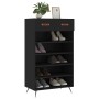 Scarpiera Nera 60x35x105 cm in Legno Multistrato